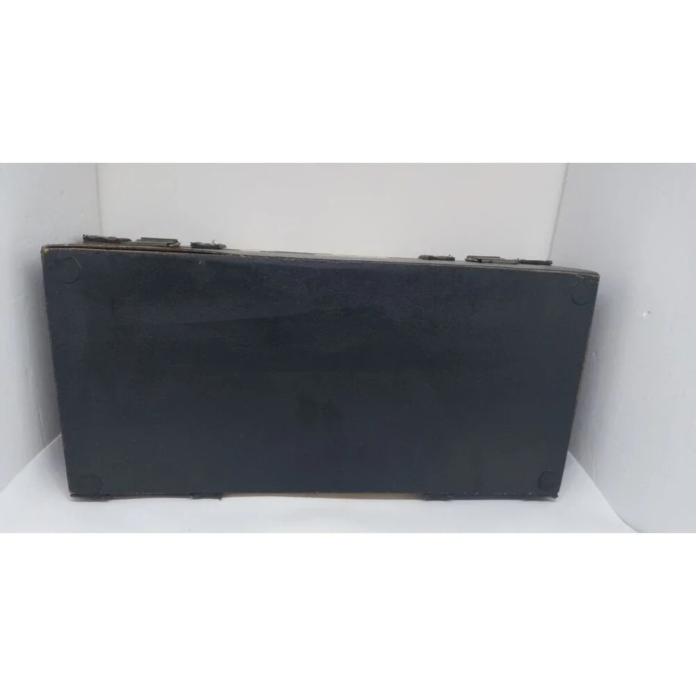 Faux Cowhide Leather Jewelry Box Brown Felt Lining 12